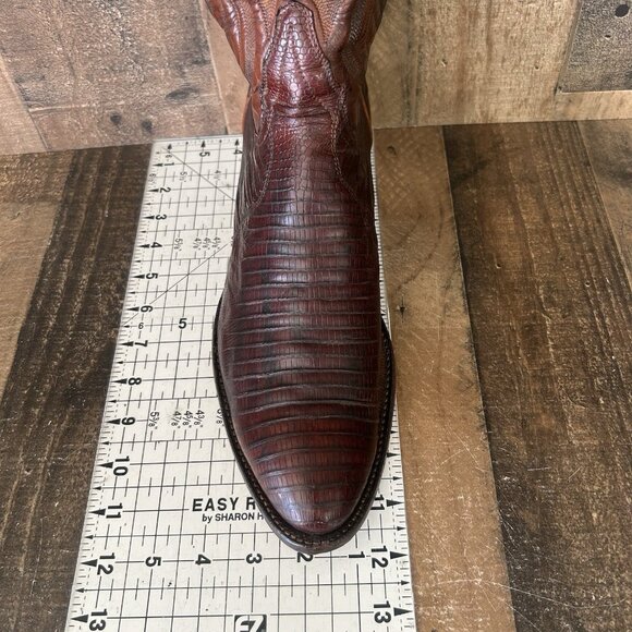 Tony Lama Vintage Gold Label Teju Lizard Western Cowboy Boots Mens 11.5 D - Picture 8 of 12